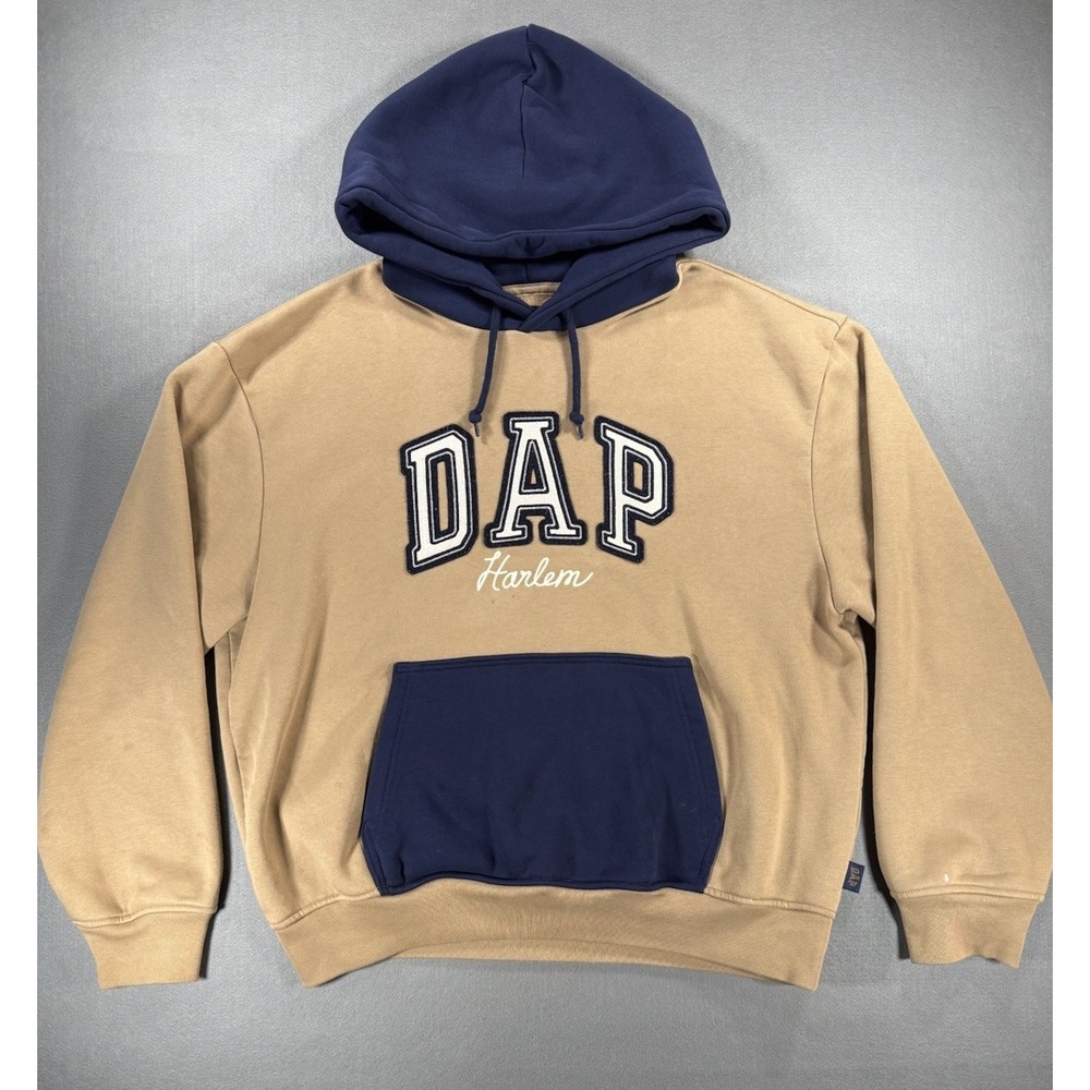 Gap x Dap Perfect Khaki, Navy Colorblock Harlem Hoodie Dapper Dan Sz Small SS24